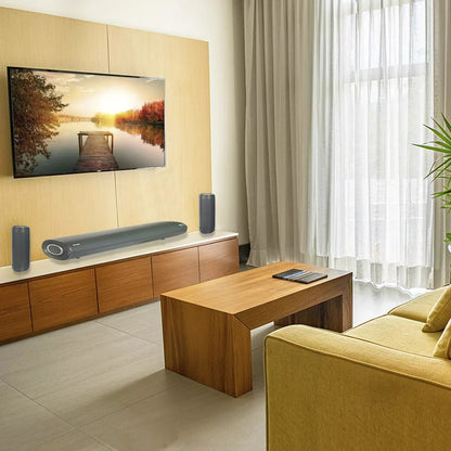Barra De Sonido Pure Acoustics Para Smart Tv Con Subwoofer Y Bocinas Bluetooth 210w Cine En Casa