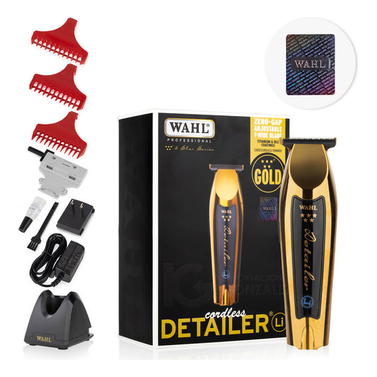 Máquina Terminadora Wahl® Detailer Li Gold Trimmer Cordless Original Con Holograma Patillera 5 Star Profesional Para Barberia Color Dorado