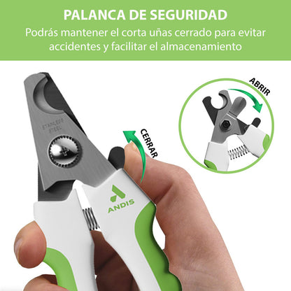 Corta Uñas Para Mascotas Perros Y Gatos Medianos Andis Tijera De Acero Inoxidable Color Verde