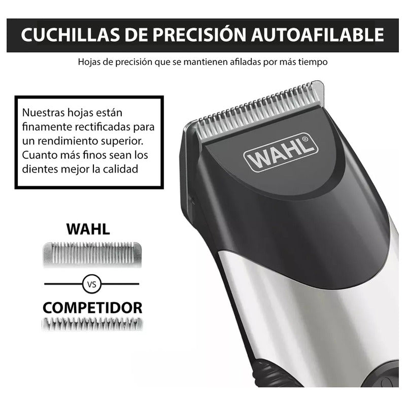 Recortadora Barba Y Bigote Wahl Color Pro Deluxe Inalambrica Color Plateado
