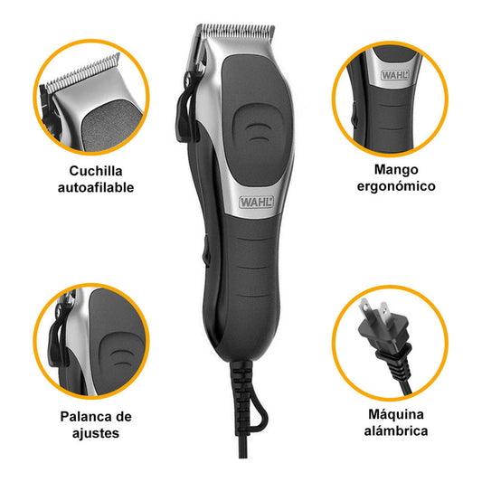 Máquina Rasuradora Wahl Deluxe Cuchilla Autoafilable Color Plateado