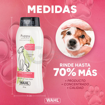 Shampoo Para Perros Wahl® Con Formula Natural De Aloe Aciano Y Glicerina Ideal Para Mascotas De Piel Sensible Puppy Uso En Todo Tipo De Razas