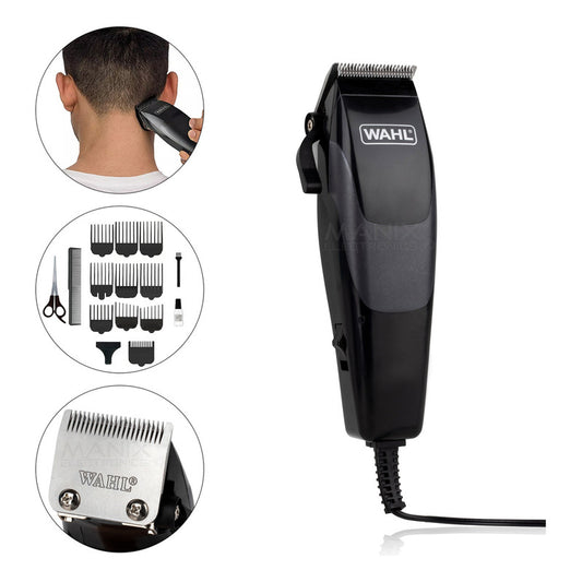 Maquina Wahl Clipper Kit Completo Para Cortar Pelo 17 Piezas Color Negro