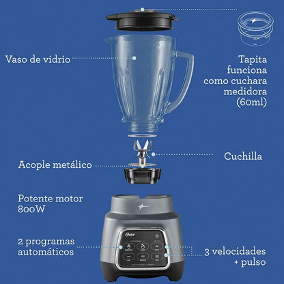 Licuadora Oster Con Pantalla Táctil, 3 Velocidades, 1.4 Litros