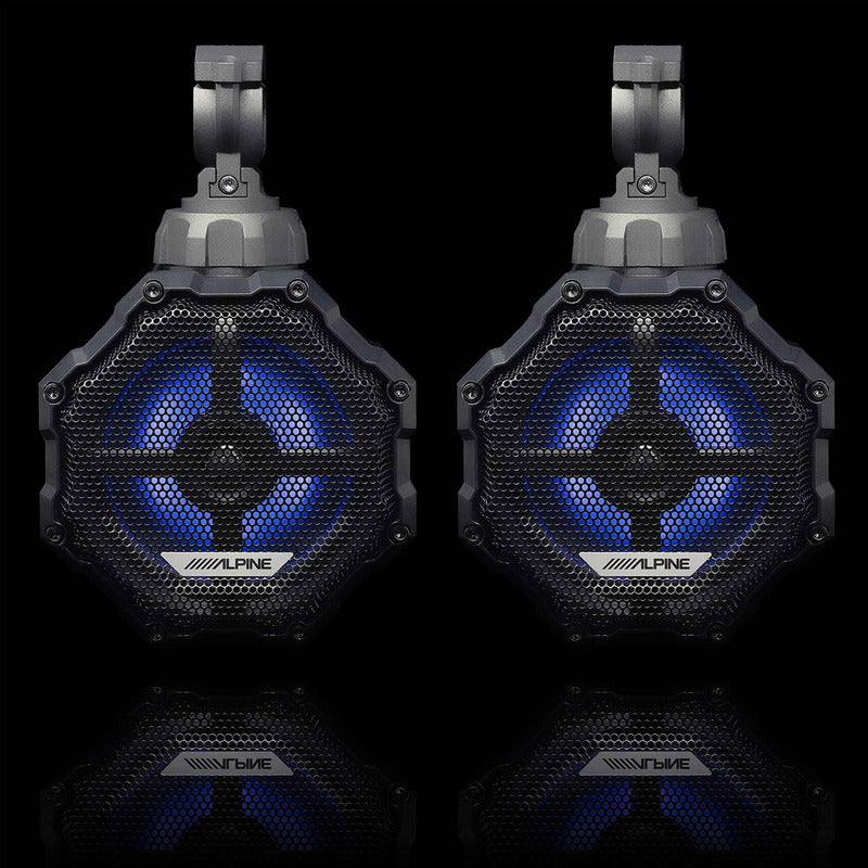 Par De Bocinas Alpine Bocina Cápsula Resistente Luz Rgb