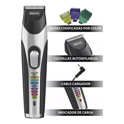 Recortadora Barba Y Bigote Wahl Color Pro Deluxe Inalambrica Color Plateado