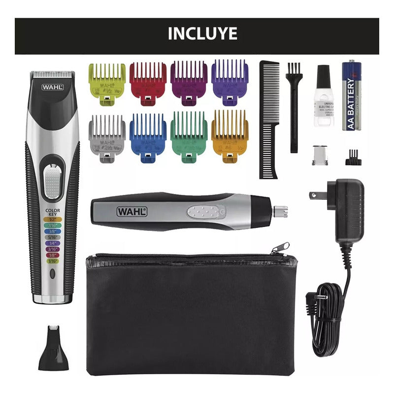 Recortadora Barba Y Bigote Wahl Color Pro Deluxe Inalambrica Color Plateado