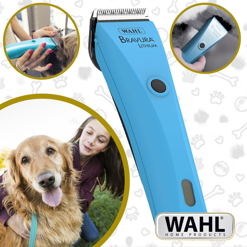 Bravura Lithium Wahl Pet, Maquina Rasuradora De Perros Profesional Inalámbrica, Turquesa, Cuchillas 5 En 1, 90 Minutos De Autonomía