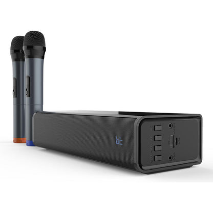 Bocina Portátil Pure Acoustics Singbar Con Karaoke Y 2 Micrófonos Color Negro