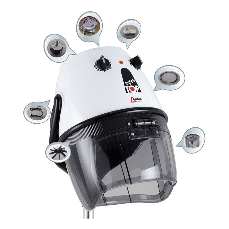 Secador De Casco Profesional Para Cabello Super Top Ceriotti