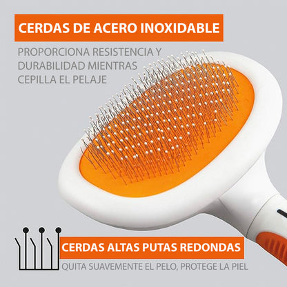 Cepillo Para Mascotas Wahl Mango Ergonomico, Cepillo De Cerdas De Acero Inoxidable, Modelo 858500