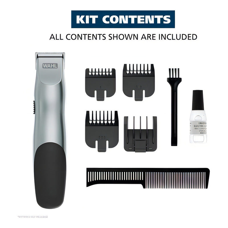 Recortadora De Baterias Para Barba Bigote Wahl Casera Color Plateado/negro