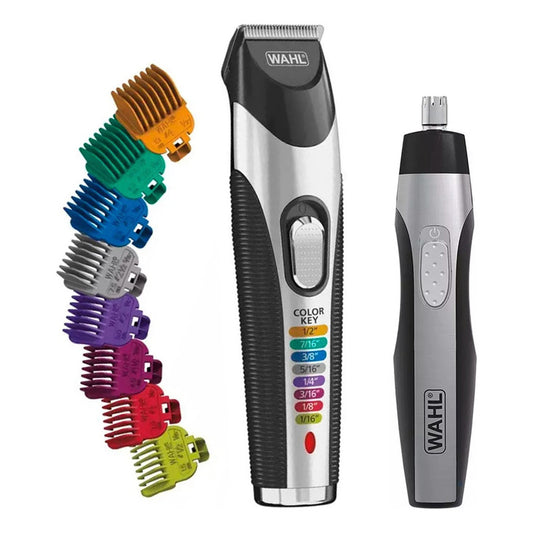 Combo Wahl Pro Deluxe Maquinas Para Barba Bigote Nariz Oidos