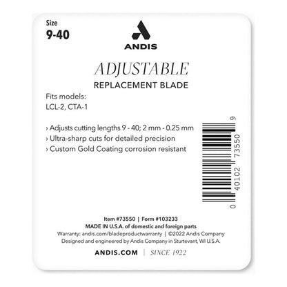 Cuchillas De Repuesto Andis Acero Inoxidable 9-40 Gold