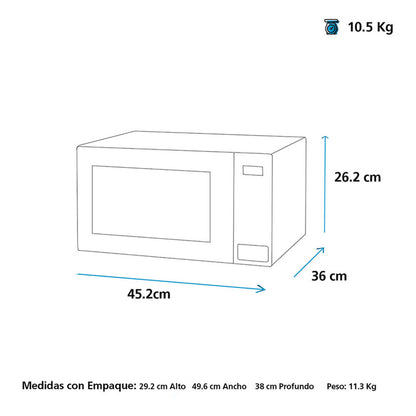 Horno De Microondas Ge Appliances Globales Mge07sej 20l 0.7 Ft³ Acero Inoxidable Electrico 120v De Mesa Estante Plato