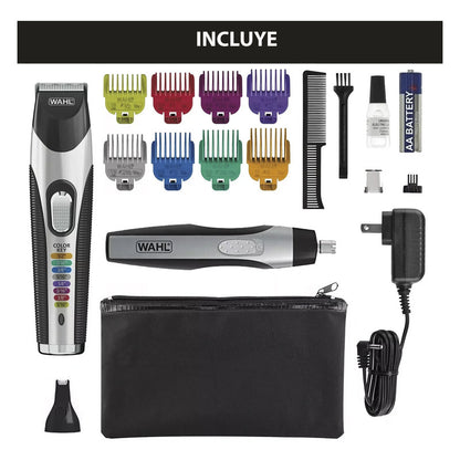 Combo Wahl Pro Deluxe Maquinas Para Barba Bigote Nariz Oidos