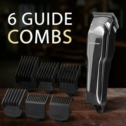 Máquina Rasuradora Barba Y Cabello Xtreme Pro 6 Guías Pantalla Lcd Recargable